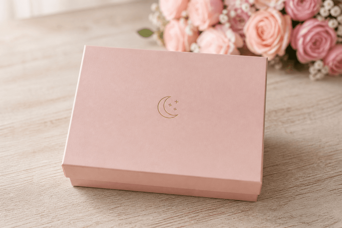 Classic TheMoon Gift box used as packaging for a build-your-own gift
